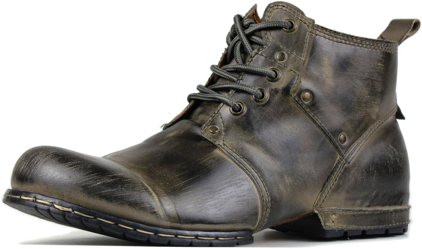 

Мужские винтажные коричневые ботинки COWSDELLA Chukka на шнуровке, мотоциклетные, повседневные кожаные ботинки до щиколотки для мужчин, модель CD-6015-2, винтажный коричневый