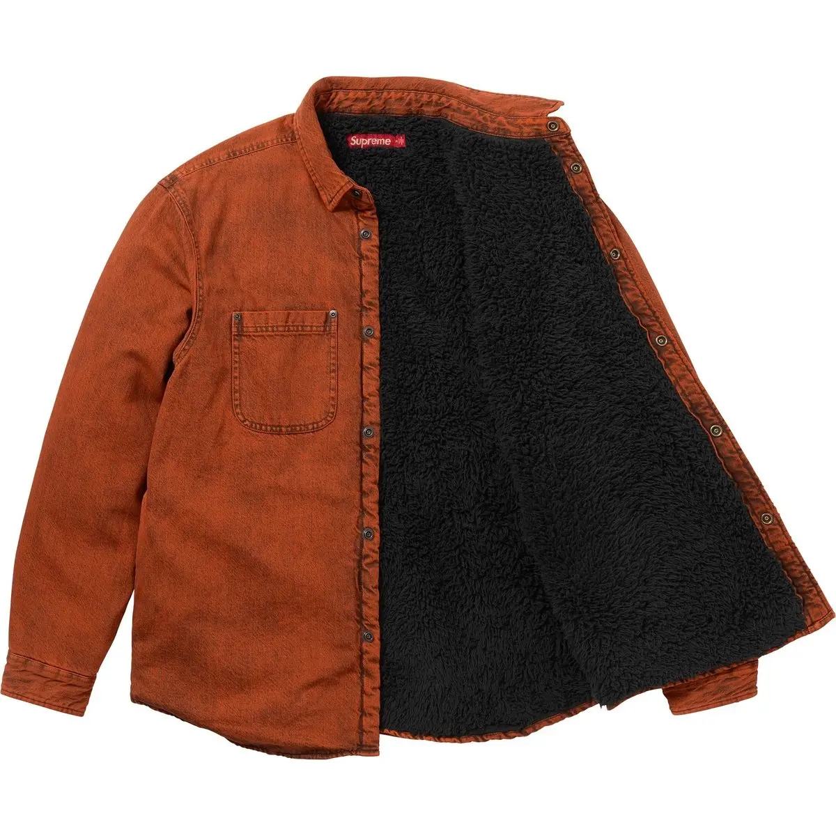 Рабочая рубашка с подкладкой из искусственной овчины Supreme, оранжевый — фото 4