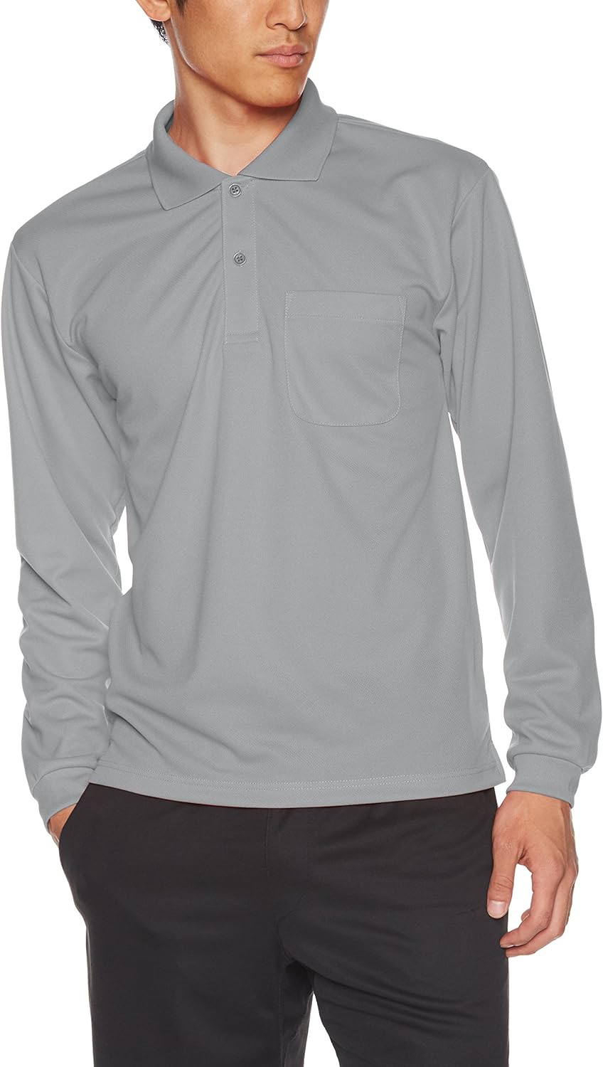 

Футболка-поло с длинными рукавами и карманом Glimmer 00335-ALP Dry 4.4 унции, серый