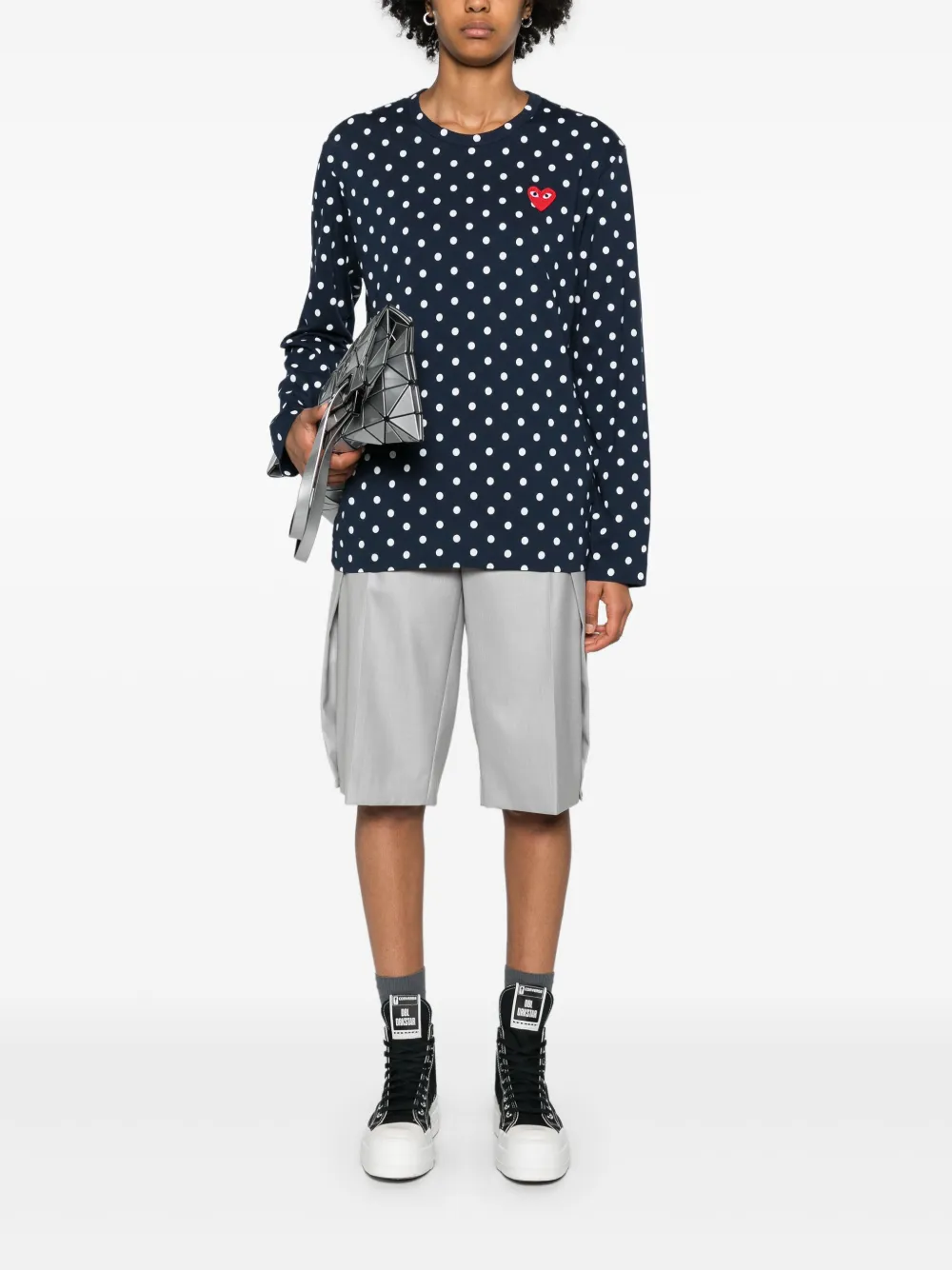 Футболка в горох Comme Des Garçons Play, синий — фото 3