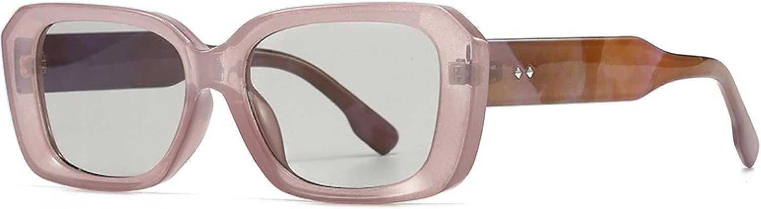 

Модные солнцезащитные очки Polygon для женщин в стиле ретро, ​​конфетные цвета, прозрачный градиент, защита от УФ-излучения UV400; мужские солнцезащитные очки с заклепками TVTBBVV, Purple Light Gray