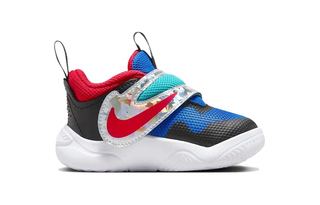 Team Hustle D 11 Дышащие низкие кроссовки для малышей черно-белые Nike — фото 2