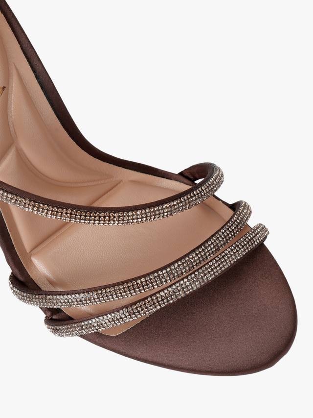 Страппи сандалии с диамантовыми спиральными украшениями Carvela, Mid Brown — фото 4