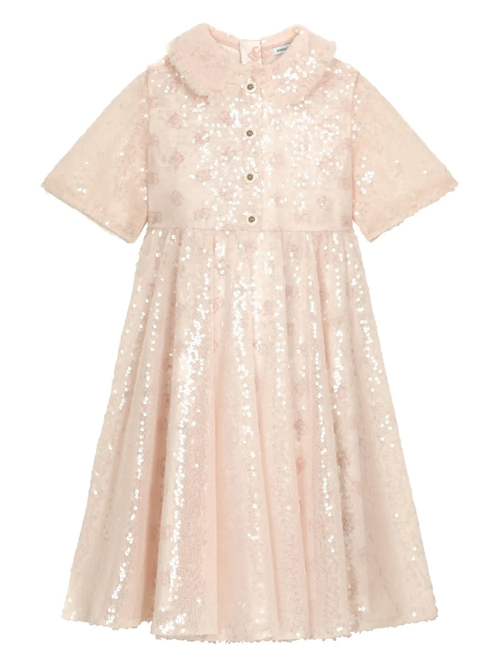 

Платье на пуговицах с пайетками Dolce & Gabbana Kids, нейтральный