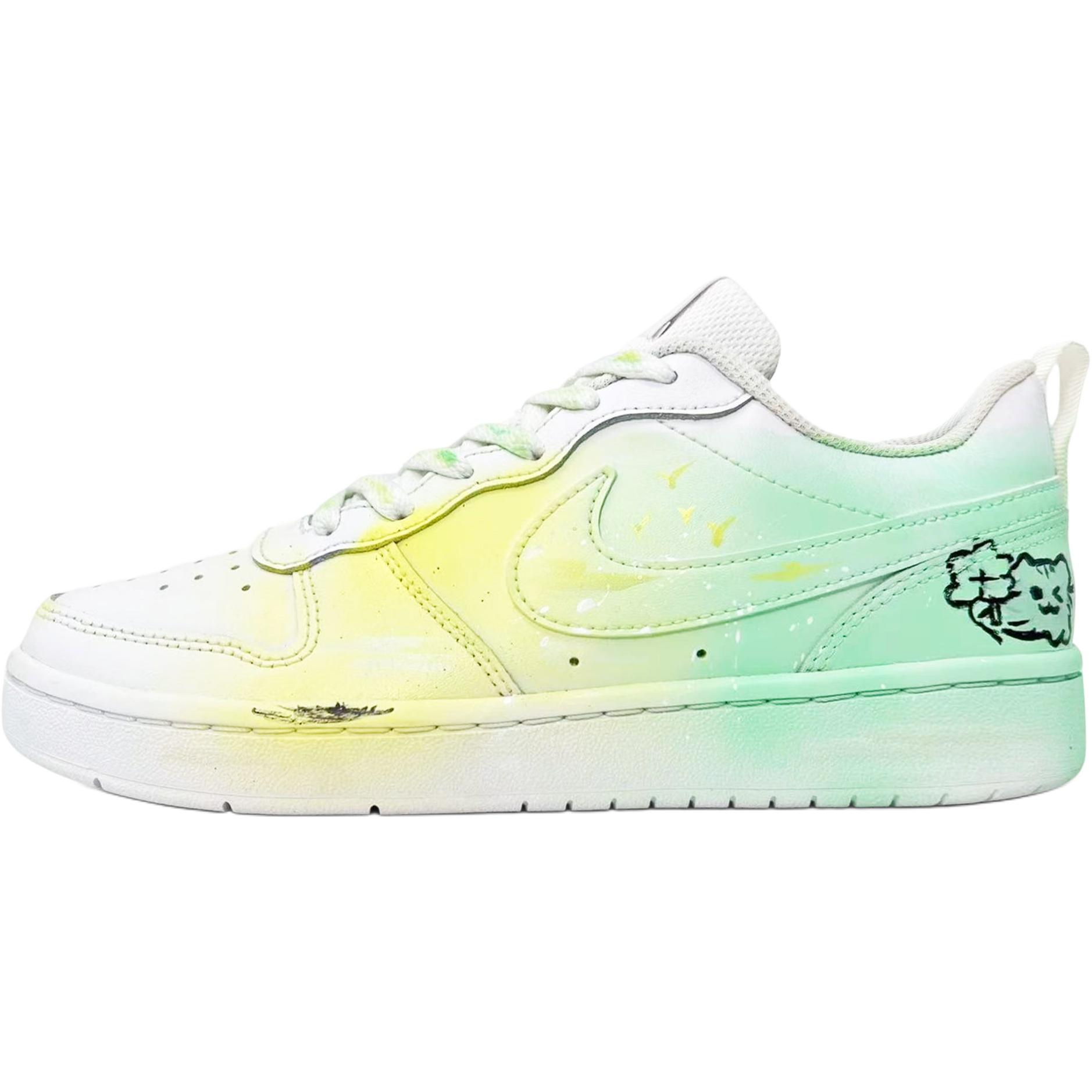 

Nike Детские кроссовки для скейтбординга Court Borough Mint с нескользящей подошвой, желто-зеленые, подростковые
