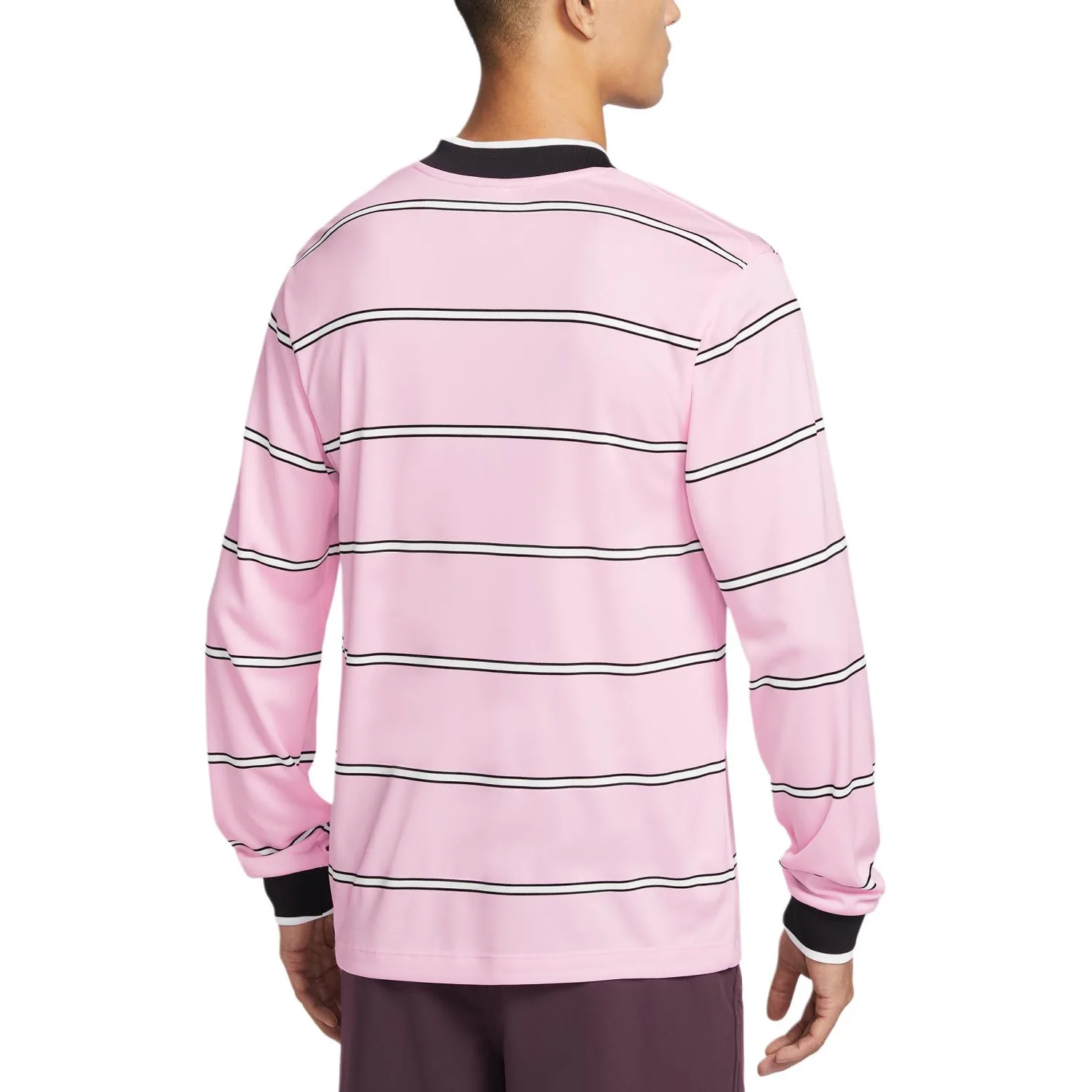 Футболка Dri Fit AS M NK DF ENERGY Top LS мужская Nike, foam розовый/серый черный/mountain белый — фото 4