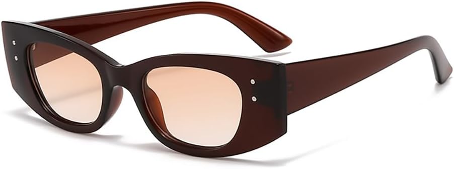 

Узкие прямоугольные солнцезащитные очки в стиле Y2K, модные темные линзы, ретро-очки для женщин, дизайнерские солнцезащитные очки Azoxus, Tan Frame Gradient Light Brown Lens