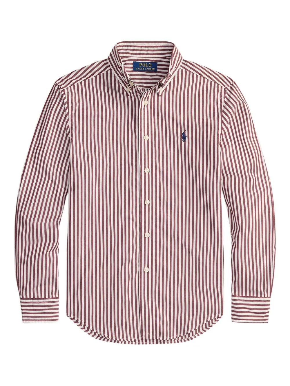 

Поплиновая рубашка в полоску POLO RALPH LAUREN KIDS, красный