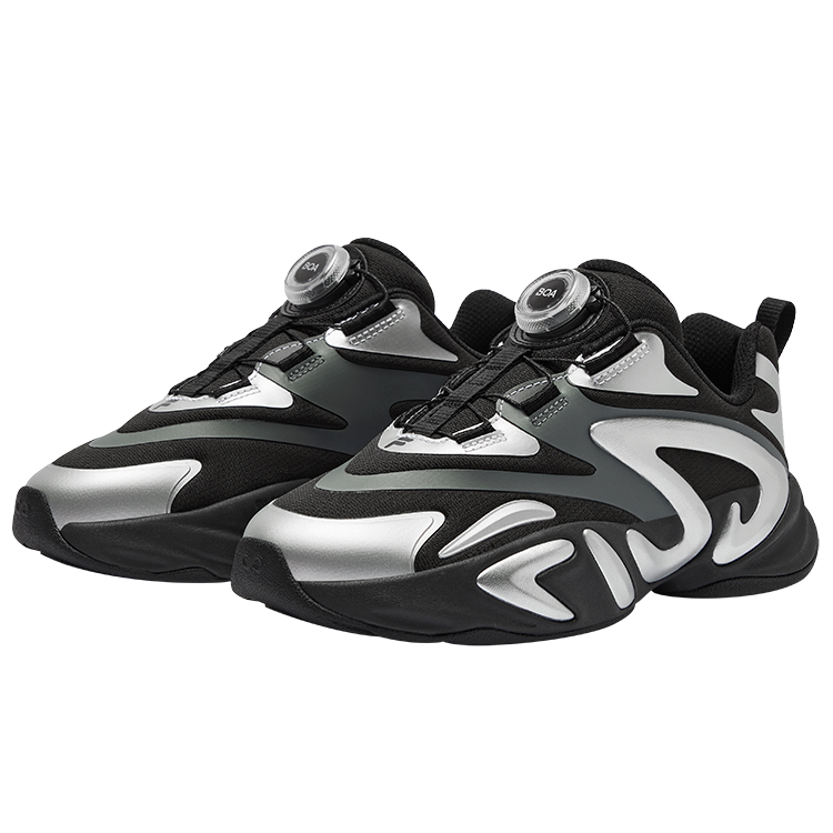 FILA KIDS Скользостойкие, износостойкие, дышащие низкие детские кроссовки Black Space Silver Kids' — фото 3
