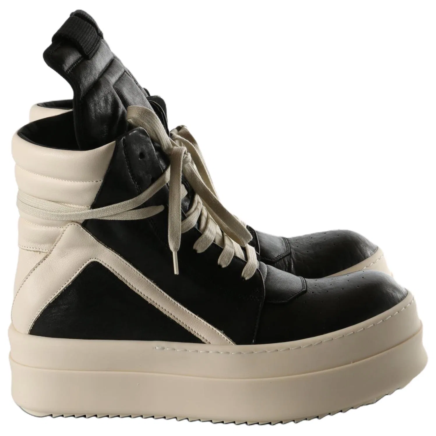 Высокие кеды для скейтбординга Geobasket Mega Bumper из овчины Rick Owens Original Shoe Box черный — фото 4