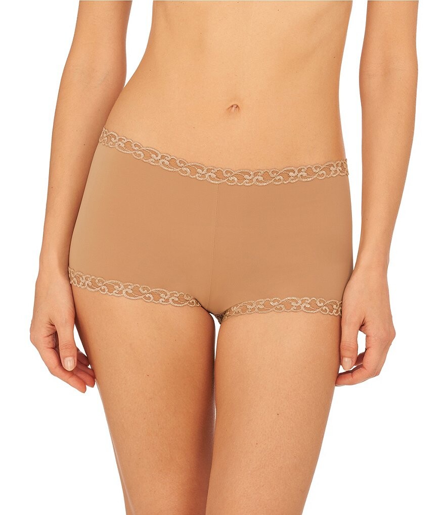 

Natori Pure Luxe Трусики для мальчика с кружевной талией, коричневый