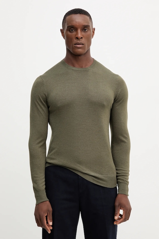 

Свитер с шерстью Hackett London, зеленый