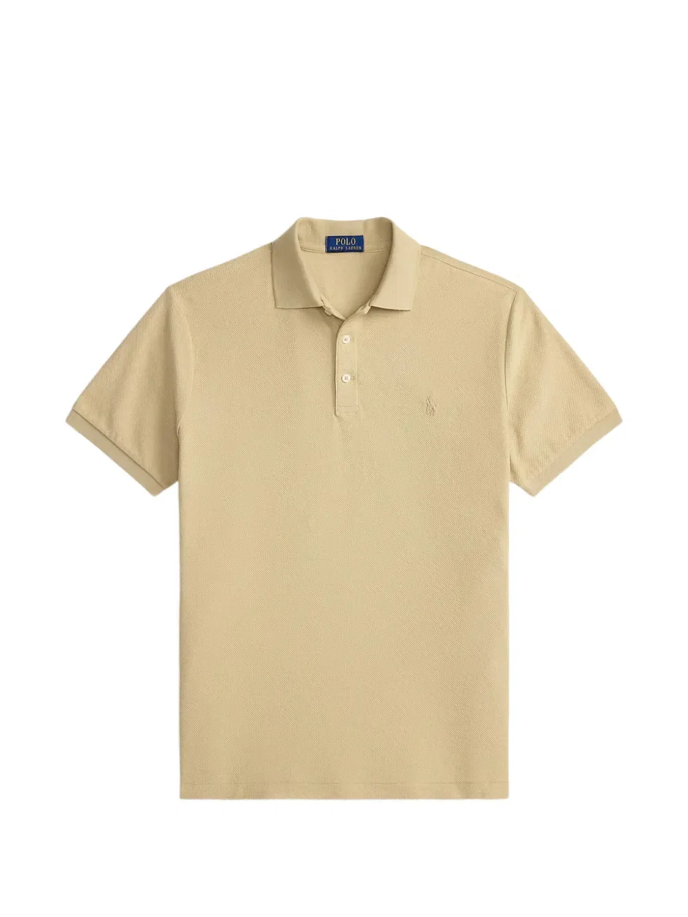 Рубашка-поло из пике с вышитым логотипом Polo Ralph Lauren, нейтральный