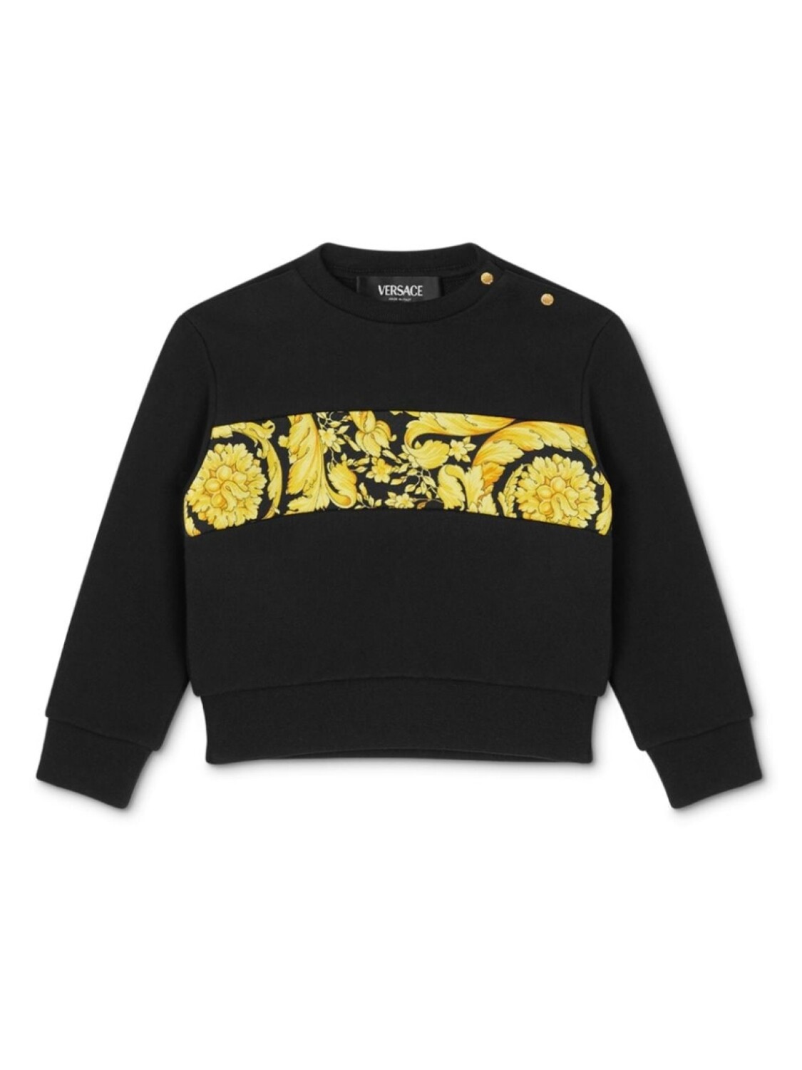 

Толстовка из джерси в полоску Barocco Versace Kids, черный