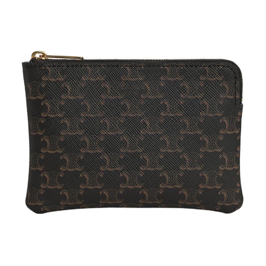 

CELINE Кошелек Triomphe из искусственной кожи для монет и карт мужской Black