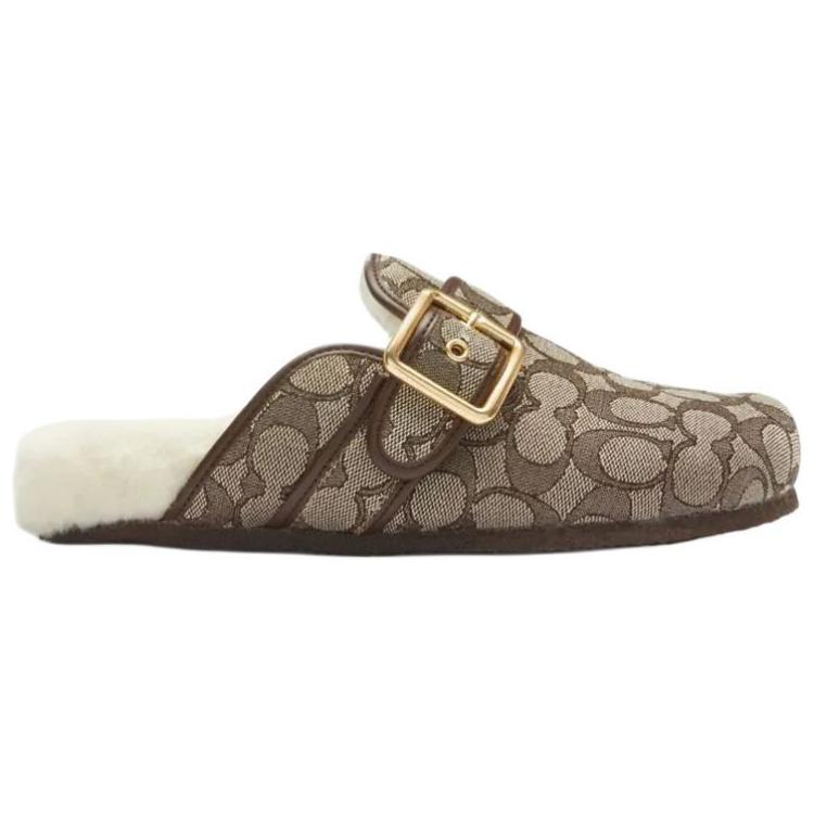 Ashton Closed Toe Slippers Women's Oak COACH