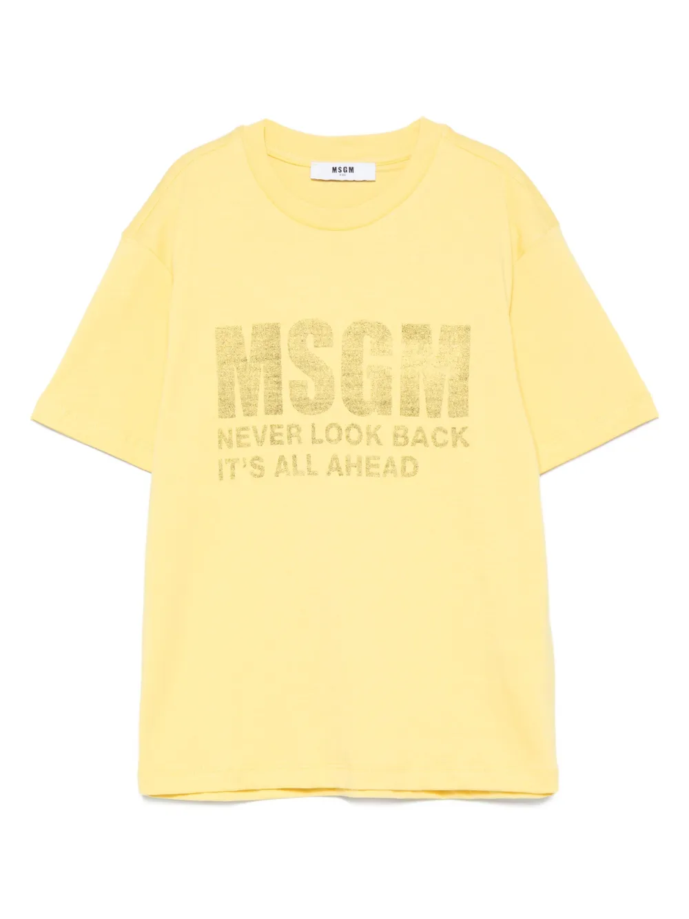 

Футболка из хлопка с принтом MSGM Kids, желтый