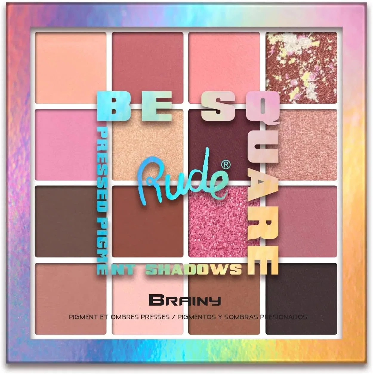 Палетка теней Be Square Pressed Pigments and Shadows Brainy Rude Cosmetics 0.25 oz клюквенный