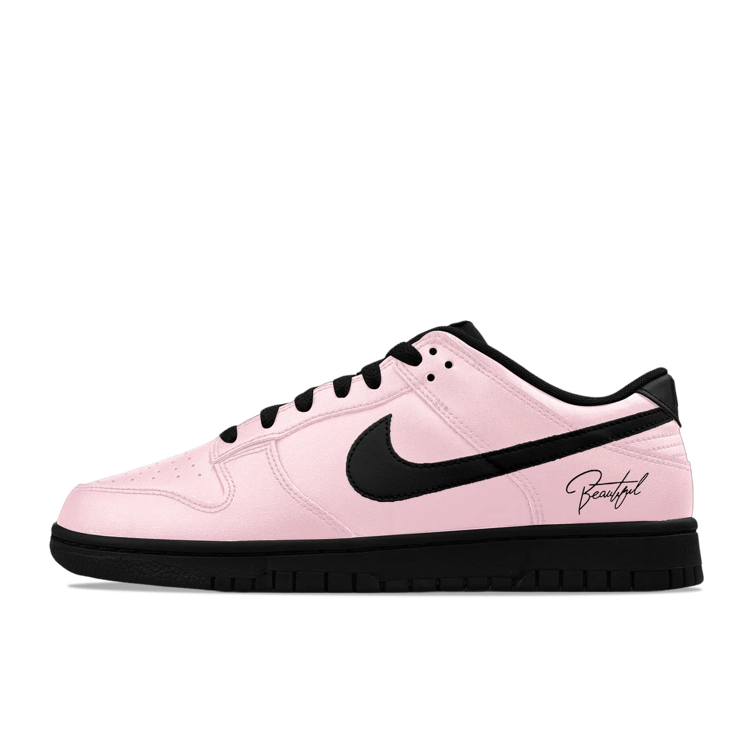 Кроссовки кожаные Nike Dunk Low розовые — фото 3
