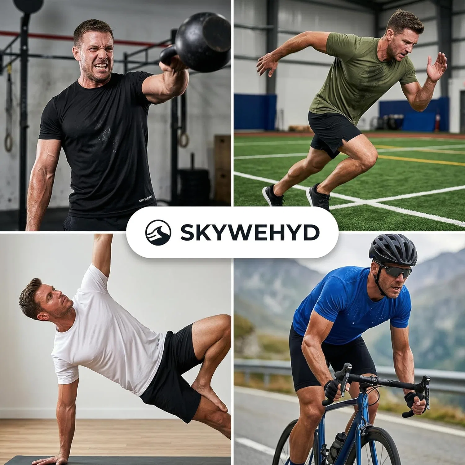 Футболки спортивные мужские, 5 шт, Quick Dry, разноцветные — фото 2