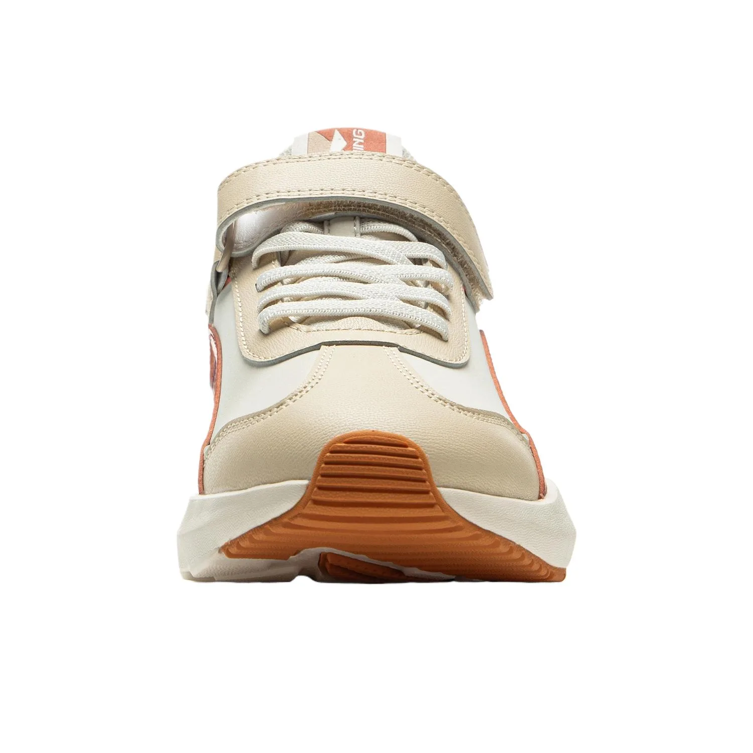 YOUNG Li-Ning YOUNG спортивная коллекция синтетическая кожа низкие детские кроссовки Dusty Khaki/Ecru/Tide Red — фото 3