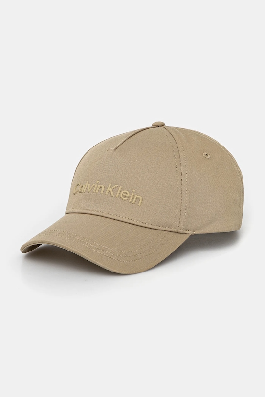 

Хлопковая кепка с козырьком Calvin Klein, зеленый