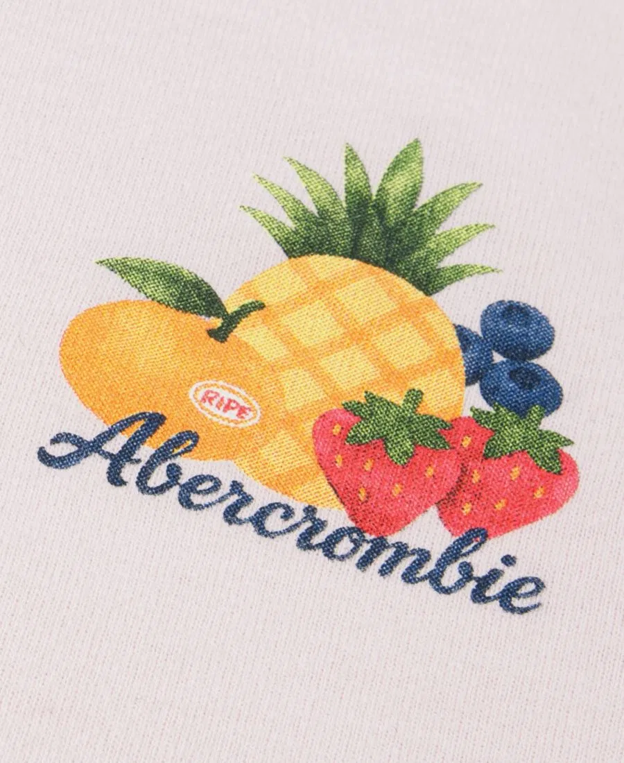 Детская футболка оверсайз с круглым вырезом Abercrombie Kids, розовый — фото 3