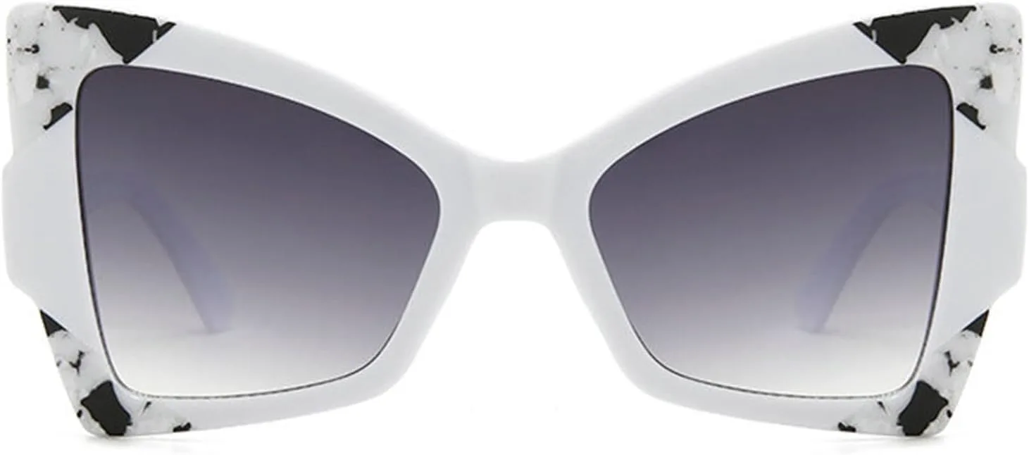 

Солнцезащитные очки Willochra с многоугольной крупной оправой, женские солнцезащитные очки «бабочка» и «кошачий глаз», роскошные панк-очки, модные очки F25, White