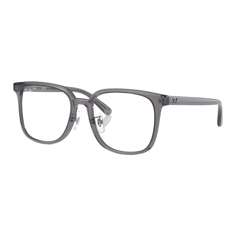 

RayBan Ацетатная квадратная оправа для очков женская прозрачно-серая, Transparent Gray