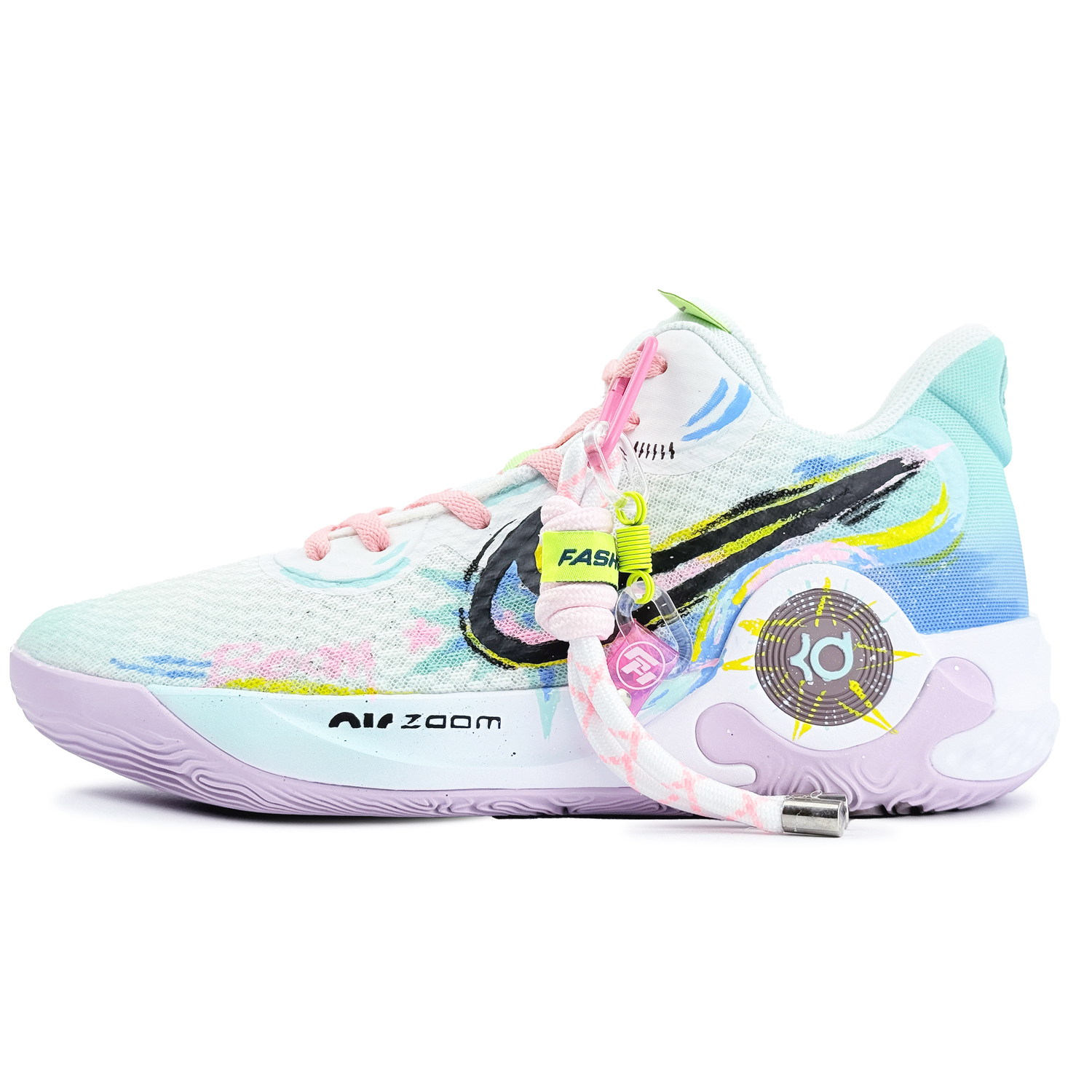 

Nike Кроссовки баскетбольные мужские KD Trey 5 IX с амортизацией, износостойкие, дышащие, низкие, розово-голубые, цвет Pink Blue