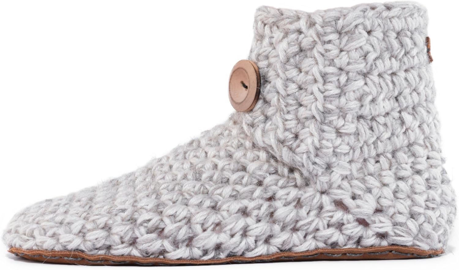 

Шерстяные домашние тапочки-сапожки ручной работы с мягкой кожаной подошвой для мужчин и женщин, темно-серого и бежевого цвета Kingdom Of Wow