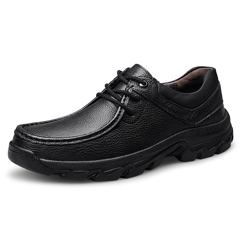 PAIBLOKS Мужские повседневные туфли черные перфорированные, цвет Black-Perforated — фото 3