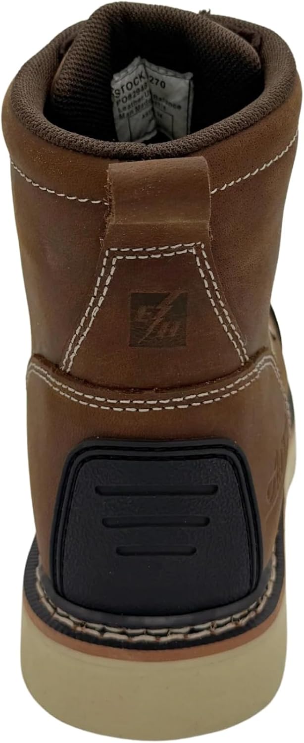 Ботинки Ad Tec Men’s Guardian 6 с мягким носком - 9270, сертифицированы по ASTM F3445-21(SR), F2892-18 (EH), пробоудерживающие (PR), из кожи полного зерна, с резиновыми защитными накладками, коричневый — фото 3