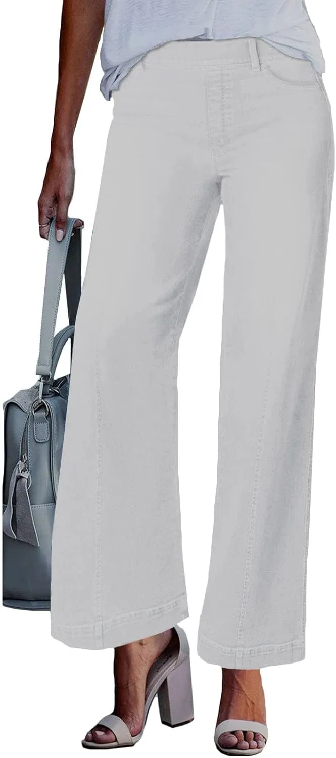Джинсы клеш, белые, Women Trendy