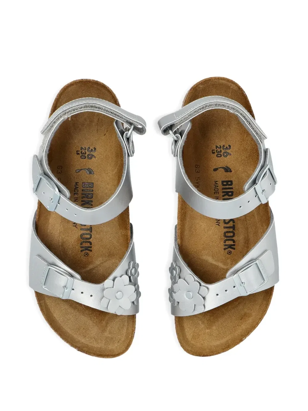 Сандалии Rio с цветочным украшением Birkenstock Kids, бордовый — фото 4