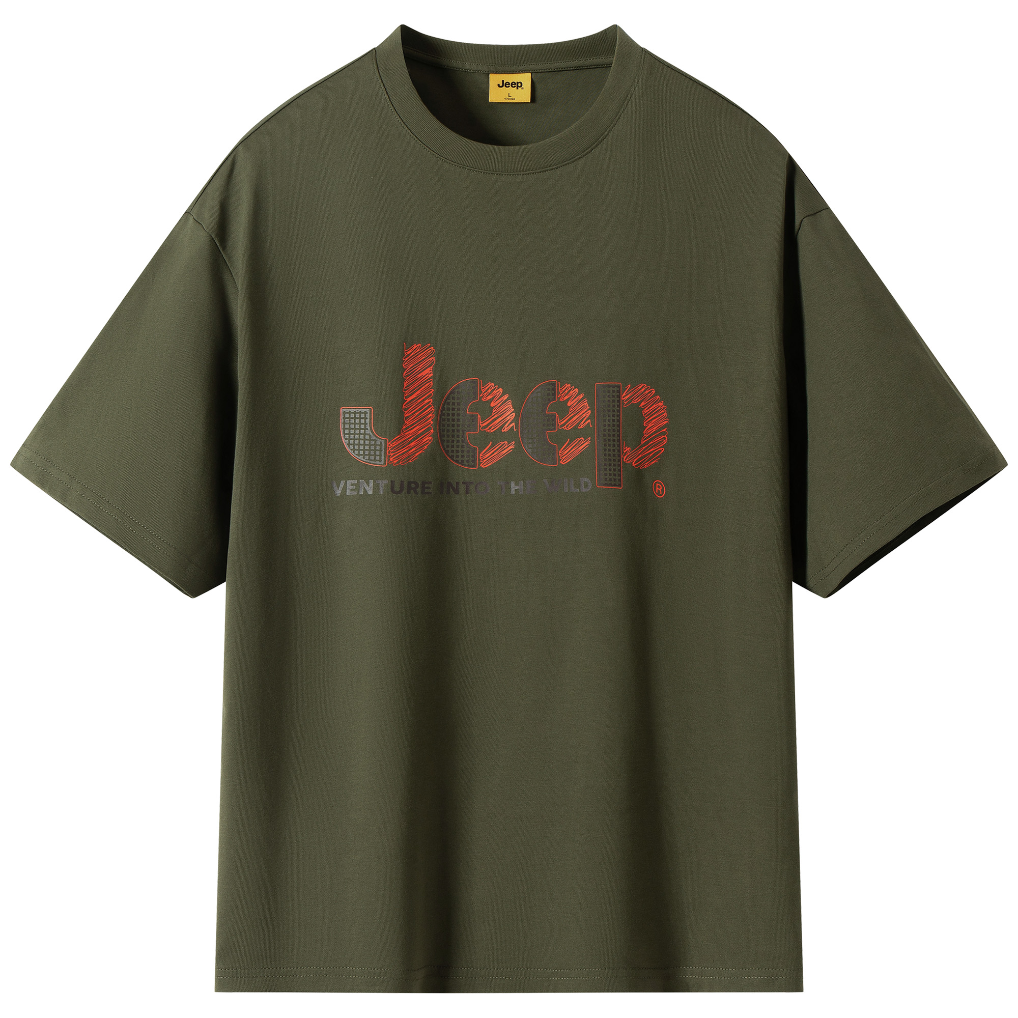 

Футболка Unisex Crew Neck тонкая прямая посадка Jeep, army зеленый