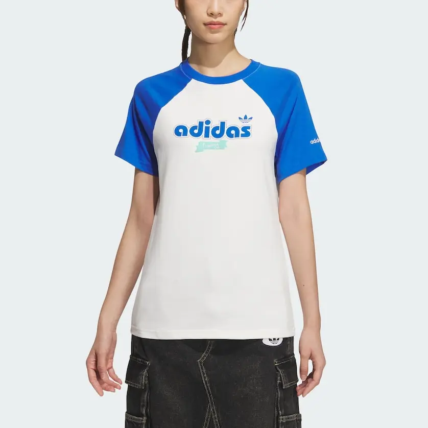 Футболка ретро женская Adidas Originals, белый — фото 3
