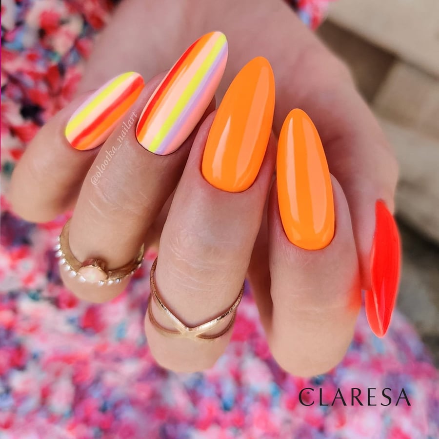 Claresa ЛЕТНИЙ НЕОНОВЫЙ МАНИКЮР Гибридный лак для ногтей FLUO 3 — фото 2