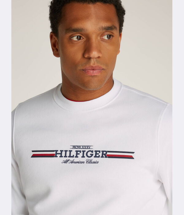 Толстовка Tommy Hilfiger Regular Fit с цветным логотипом, белый — фото 3