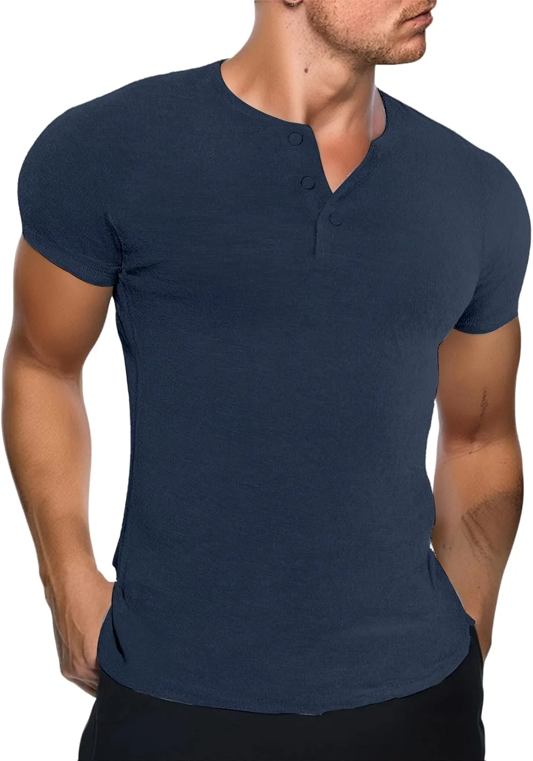 

Мужская легкая футболка-хенли с коротким рукавом RSZGSWS