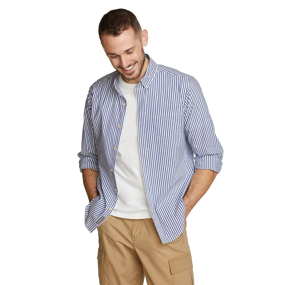 

Гибкая рубашка с длинными рукавами Big & Tall Eddie Bauer Voyager, синий