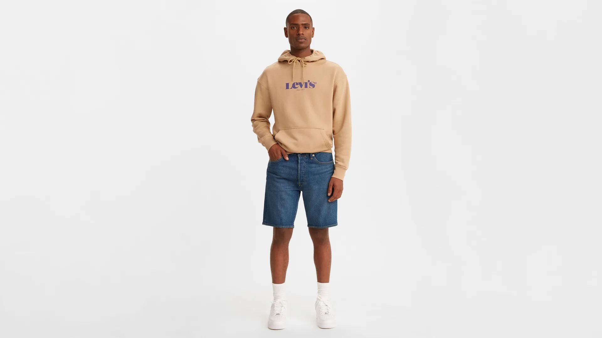 

501 мужские шорты оригинального кроя длиной 9 дюймов с подшивкой Levi's, цвет Blonde Life - Dark Wash - Stretch