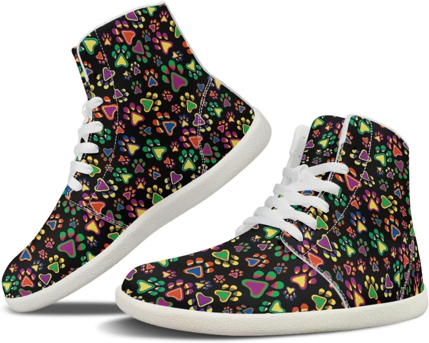 

Мужские кроссовки chaqlin Mid Top, противоскользящие, широкой посадки, минималистичного дизайна, классические модные высокие кеды, шнуровка, стильные повседневные кроссовки для пар, Colorful Love Paw