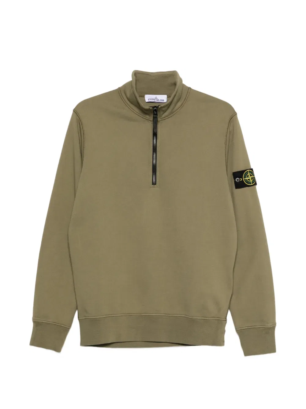 Толстовка с застежкой-молнией до середины груди Stone Island, зеленый