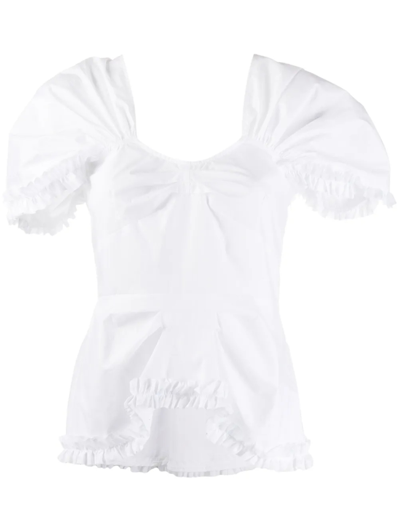 

Molly Goddard блузка с короткими рукавами и оборками, белый