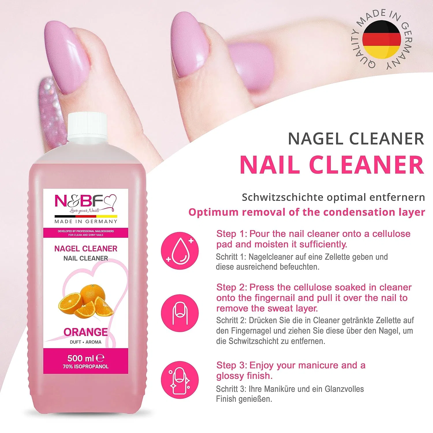 Набор для очистки ногтей NAILS FACTORY N&BF с ароматом апельсина Nails Factory — фото 4