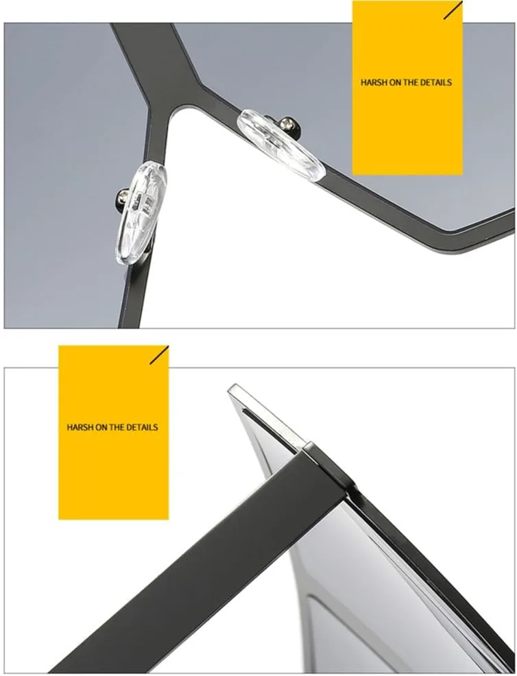 

Золотистые солнцезащитные очки большого размера для женщин, металлическая оправа, коричневые тона, винтажный стиль, защита от ультрафиолета UV400 HCHES, 2