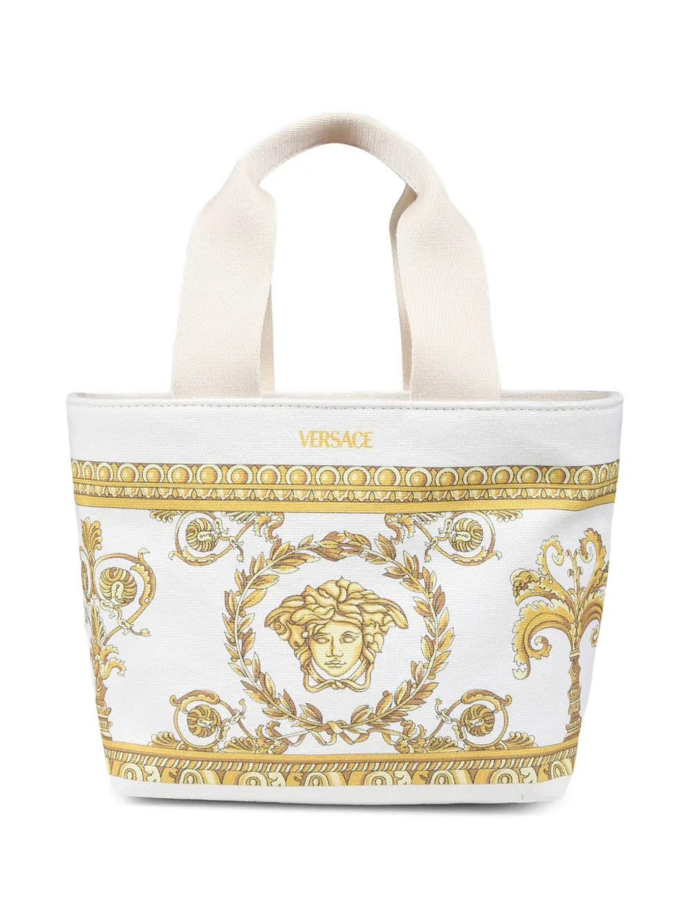 

Сумка-тоут с принтом Barocco Versace Kids, белый