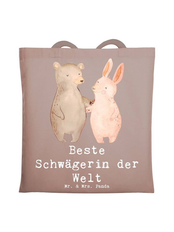 

Сумка Mr. & Mrs. Panda Tragetasche Hase Beste Schwägerin der Welt mit ..., коричневая пастель