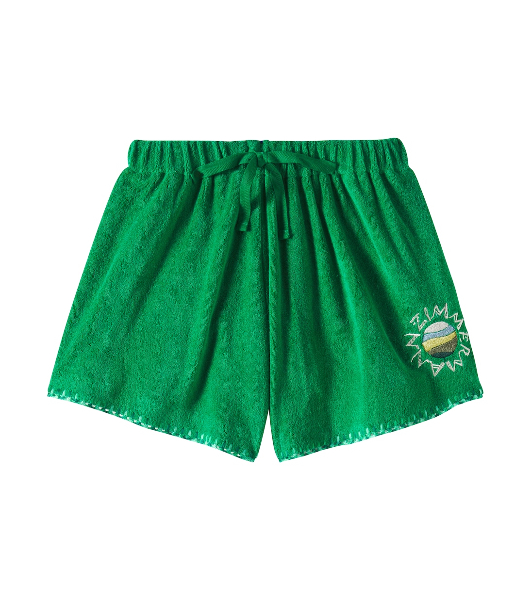 

Махровые шорты Everley из хлопковой смеси Zimmermann Kids, Emerald